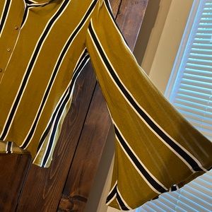 Karlie Green and Black Strip Top